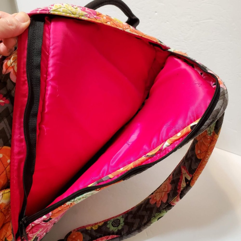 Large Colorful Vera Bradley Backpack, Floral, Paisley, Black, READ - Picture 7 of 12